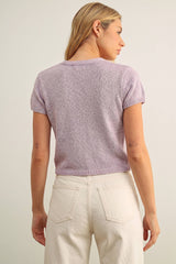 T6284   CAP SLEEVE BUTTON FRONT TOP: BEIGE / L