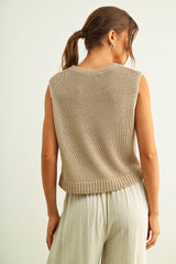 White Sleeveless Knit Top