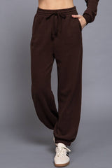 Elastic Waist Soft Jogger Pants:BEIGE