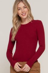 Navy Crew Neck Viscose Rib Sweater