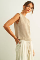 White Sleeveless Knit Top