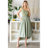 Knit top and Parachute Skirt  Dress: Olive