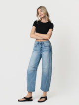 High Rise Dart Structured Barrel Pant