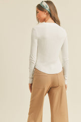 Long Sleeve ribbed coffee top