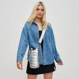 Jace Water Bottle Nylon Puffer Crossbody: Carbon