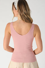 Ribbed v neck Tank Mocha