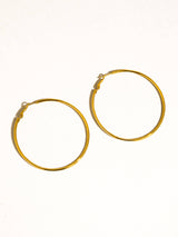 Eska 18K Gold Non-Tarnish Classic Thin Hoop Earring: Yellow Gold / 40 MM