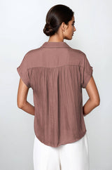Short Sleeve Blouse chocolate