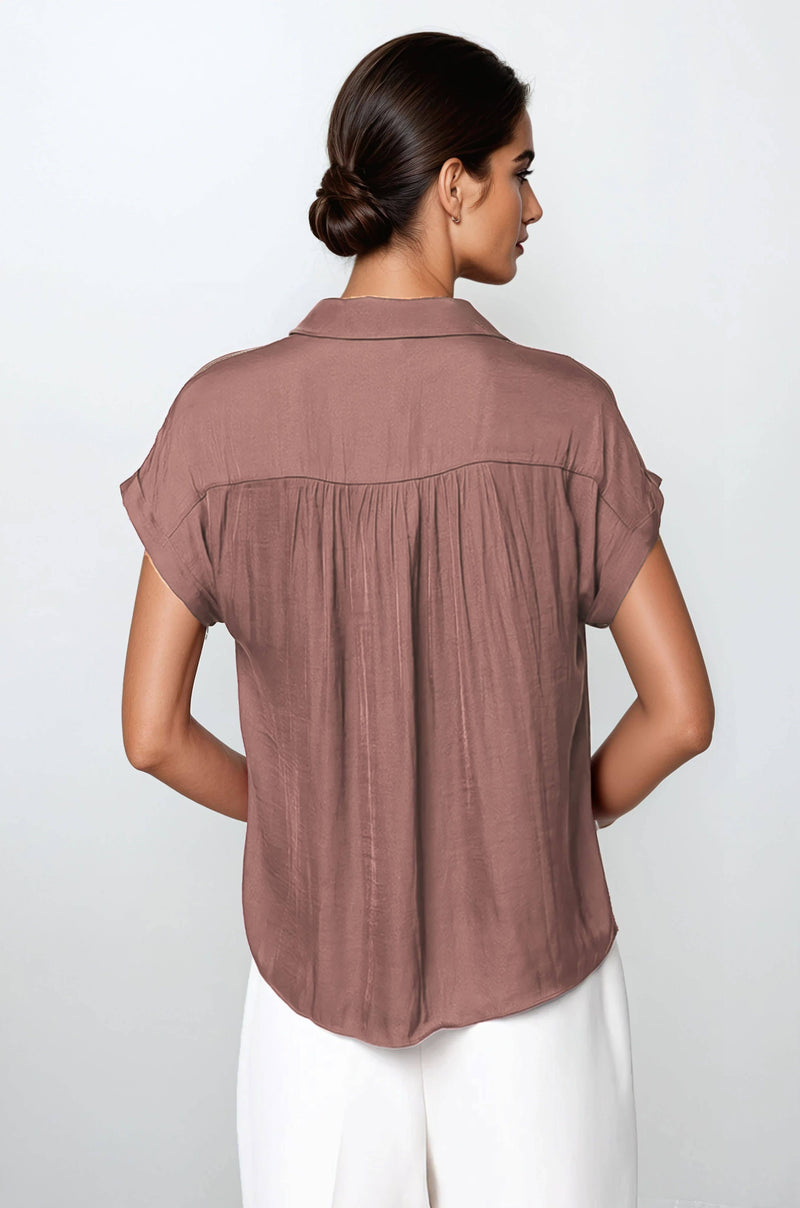Short Sleeve Blouse chocolate