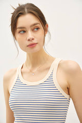 Olive cotton blend Stripeg