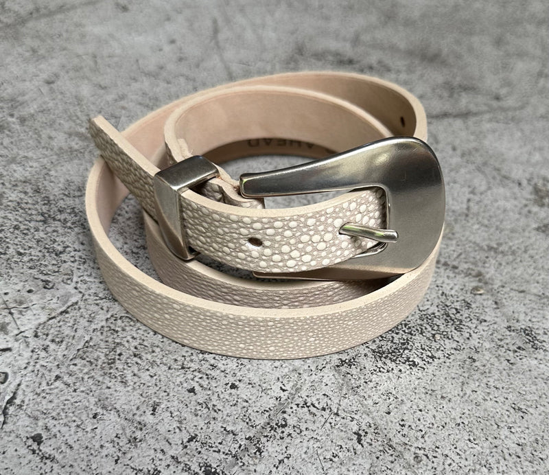 1" Silver buckle belt