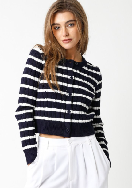 Striped sweater cardigan