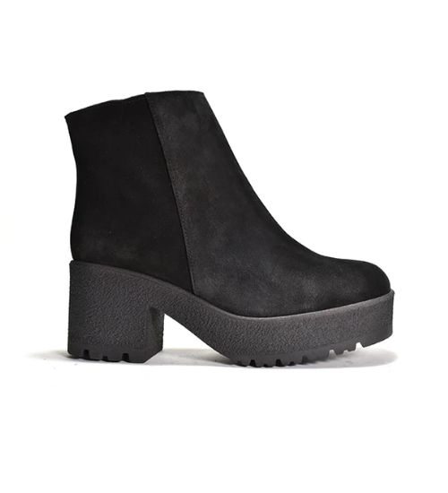 Black suede bootie