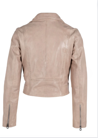 Creamy leather jacket