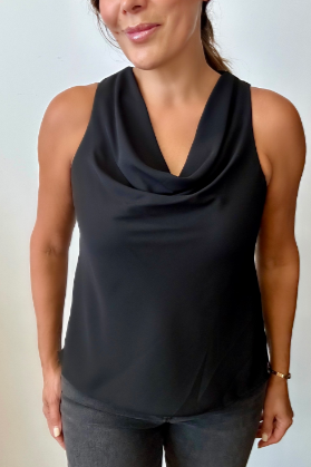 Lightweight cowl neck tank