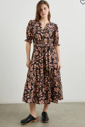 Puff Sleeve print dress