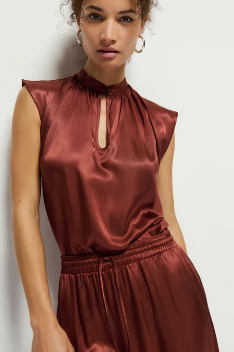 Cinnamon Satin Top