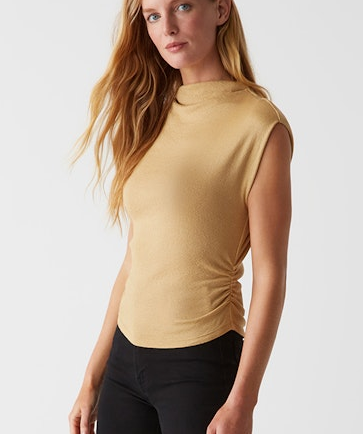 Mock neck Power Shoulder Shine top