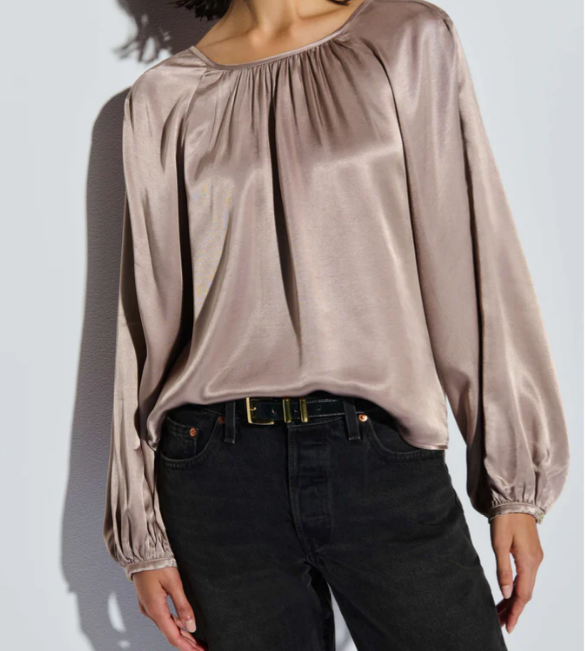 Long Sleeve Satin Mushroom Top