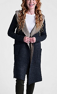 Two Tone Hooded Duster