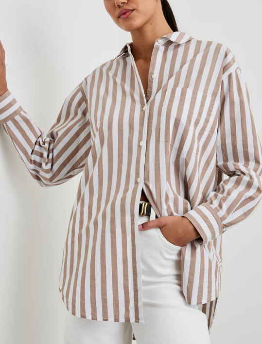 Tan Striped  BLouse