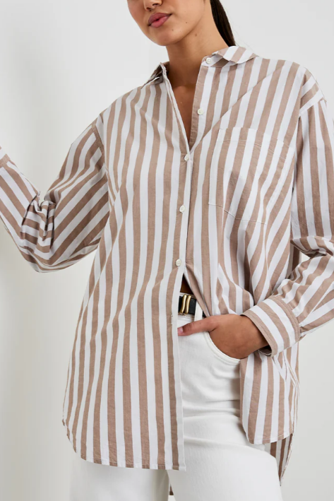 Tan Striped  BLouse