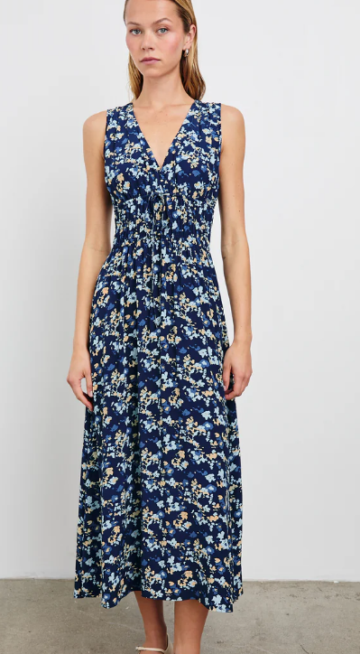 Navy Floral Dress