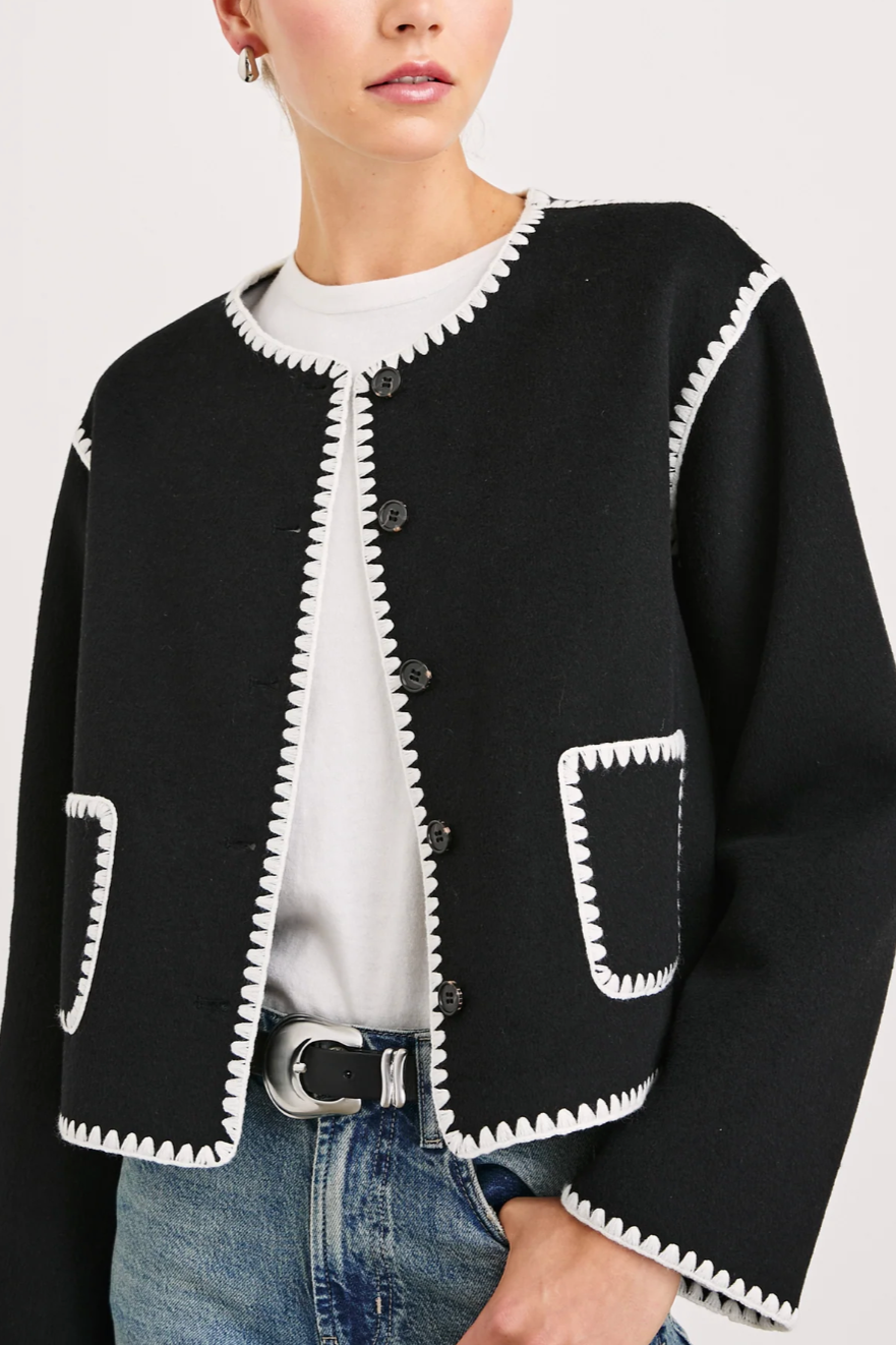 Contrast Stitch Sweater Jacket