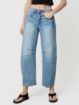 High Rise Dart Structured Barrel Pant