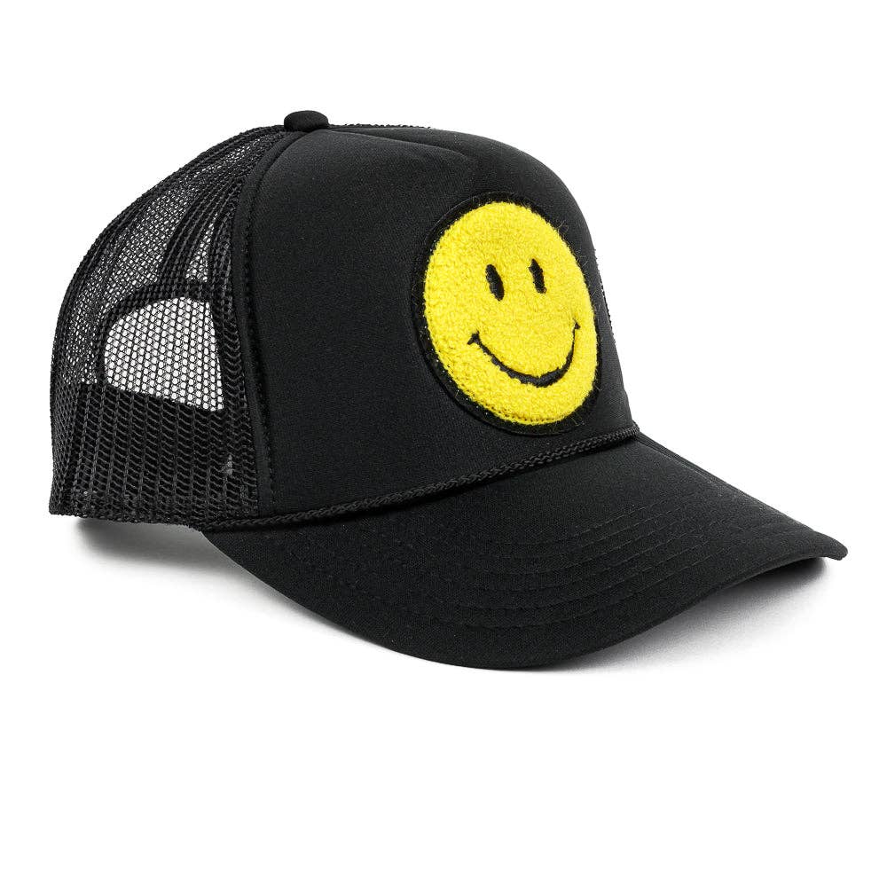 Local Beach Smiley Patch Trucker Hat: Kelly Green