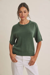 Soft Sweater Top with Raglan Sleeve