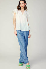 Embroidery Detail Sleeve Blouse