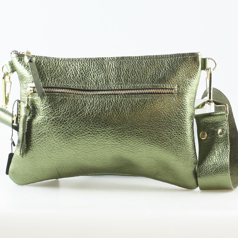 The Metallic Rita Crossbody and Hipbag: Bronze