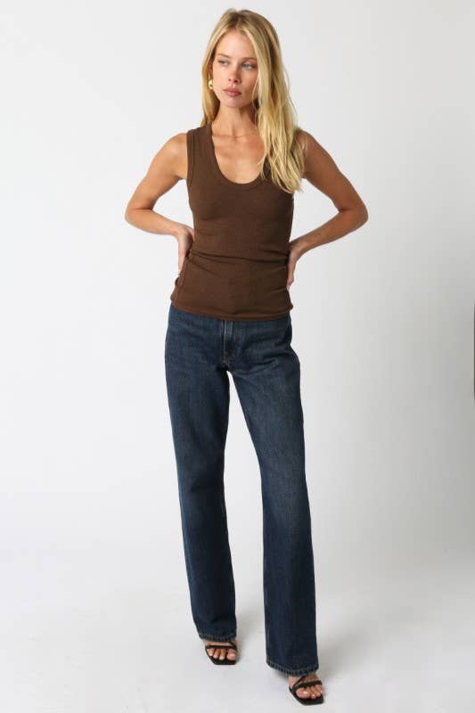 Kelsey Tank Top: Ecru