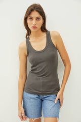 Taupe Ribbed Tank Top