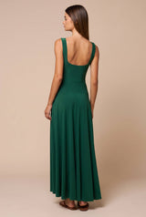 Square Neck Fit& Flare Drop Waist Maxi