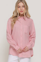 Long Sleeve Linen Blend Shirt NATURAL