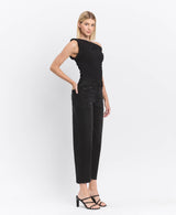 Black High Waist Barrel Pant