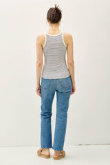 Olive cotton blend Stripeg