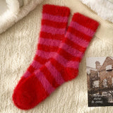 Striped Plush Socks Women Winter Thick Warm_CWMS02855: RED / (OS) 5
