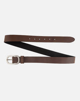 LT. BROWN Classic Leather Belt with Antique Buckle