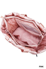 Puffy Quilted Waterproof Travel Sports Tote Bag: SILVER / 1 (ONE SIZE)