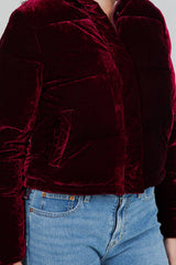 Quilted Velvet Jacket with Sherpa Lining: Navy / L