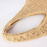 Knotted Handle Woven Shoulder Bag: CAMEL / One Size