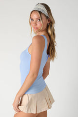 Ribbed v neck Tank Mocha