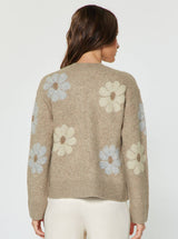 Floral Knit Sweater Cardigan