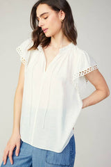 Embroidery Detail Sleeve Blouse