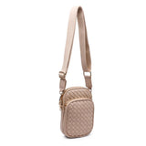 Celeste Woven Multi Compartment Crossbody: Oatmilk