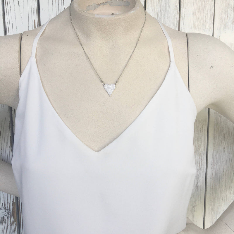 Silver tiny heart ball chain 18”: Gold / 18”