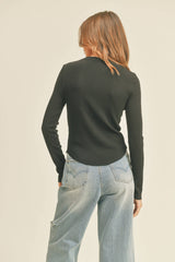Long Sleeve ribbed coffee top